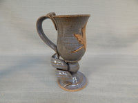 Glazed Stoneware Candlestick and Mug