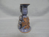 Glazed Stoneware Candlestick and Mug