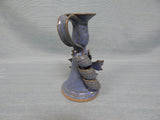 Glazed Stoneware Candlestick and Mug