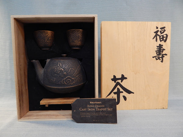 Japanese Cast Iron Royal Dragon Tea Set