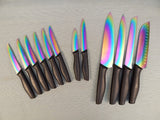 Marco Almond Rainbow Knife Set with Block