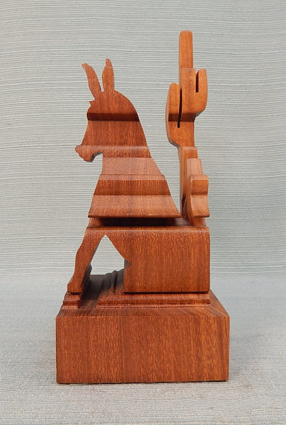 Donkey / Cowboy Wood Sculpture in the Style of Guillermo Kuhn Sanchez