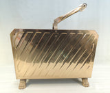 Brass Magazine Rack with Lion Feet & Dreft Handle