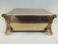 Brass Magazine Rack with Lion Feet & Dreft Handle