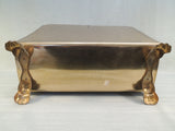 Brass Magazine Rack with Lion Feet & Dreft Handle