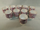 Vintage Royal Paisley Arnart 5th Ave. Pink Chintz Cups - Set of 10