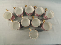 Vintage Royal Paisley Arnart 5th Ave. Pink Chintz Cups - Set of 10