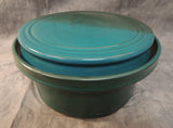 Turquoise Stoneware Casserole Dish with Lid