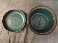 Turquoise Stoneware Casserole Dish with Lid