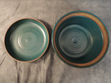 Turquoise Stoneware Casserole Dish with Lid