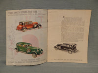 Studebaker Vintage Sales Brochures - Lot of 4