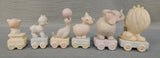 Precious Moments 1980s Animal Train for Ages Baby to 10 years - 11 Pieces