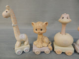 Precious Moments 1980s Animal Train for Ages Baby to 10 years - 11 Pieces