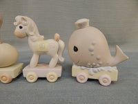 Precious Moments 1980s Animal Train for Ages Baby to 10 years - 11 Pieces