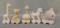 Precious Moments 1980s Animal Train for Ages Baby to 10 years - 11 Pieces