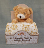 Manhattan Baby 2 Pc Rosette Plush Toy & Baby Blanket - Brand New!