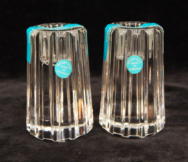 Tiffany 3" Crystal Candle Holders - Set of 2, Like New!