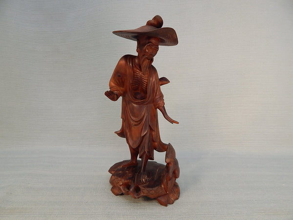 Chinese Wise Man Wood Figure