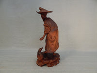 Chinese Wise Man Wood Figure