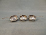Set of 3 Towle Sterling Salt Cellars with Spoons - Good Vintage Condition