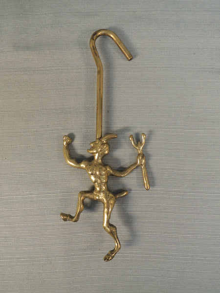 Solid Brass Devil Fireplace Damper Pull Hook