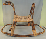 Charming Mid-Century Modern Wicker Rocking Horse