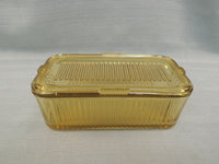 Federal Glass Amber Refrigerator Dish