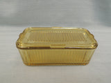 Federal Glass Amber Refrigerator Dish