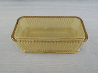 Federal Glass Amber Refrigerator Dish