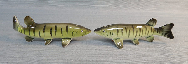 Muskellunge Fish Salt & Pepper Shaker Set Relco Japan