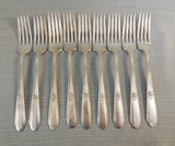 W.M. Rogers Memory Hiawatha IS Silver Plate Dinner Forks - Lot of 9