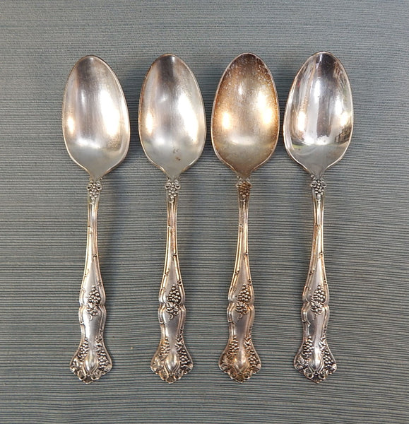 1847 Rogers Bros Grapes Silverplated Serving Spoons - Lot of 4