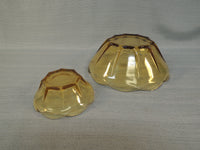 Pair of Anchor Hocking "Swedish Modern" Honey Gold Glass Bowls