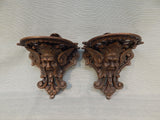 Vintage Cast Iron Gargoyle Wall Brackets/Shelves - Set of 2