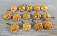 US Navy 3/4" Brass Uniform Buttons - Lot of 14
