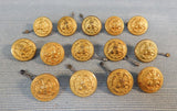 US Navy 3/4" Brass Uniform Buttons - Lot of 14