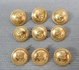 British Royal Navy Uniform Buttons - Lot of 9 (2 sizes)