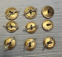 British Royal Navy Uniform Buttons - Lot of 9 (2 sizes)