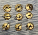 British Royal Navy Uniform Buttons - Lot of 9 (2 sizes)