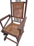 Vintage Wood and Wicker Platform Rocker