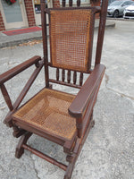 Vintage Wood and Wicker Platform Rocker