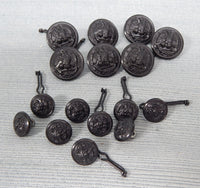 US Navy Eagle & Anchor Black Plastic Uniform Buttons - Lot of 15