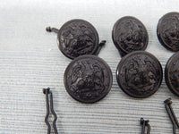 US Navy Eagle & Anchor Black Plastic Uniform Buttons - Lot of 15