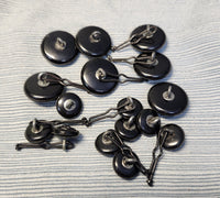 US Navy Eagle & Anchor Black Plastic Uniform Buttons - Lot of 15