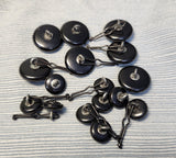 US Navy Eagle & Anchor Black Plastic Uniform Buttons - Lot of 15