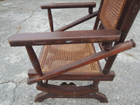 Vintage Wood and Wicker Platform Rocker