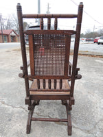 Vintage Wood and Wicker Platform Rocker