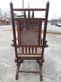 Vintage Wood and Wicker Platform Rocker