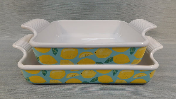 Pair of Cook's Tools "Lemons" Casserole Dishes