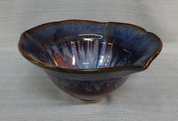 Blue and Brown Drip Glaze Bowl by Bill Campbell